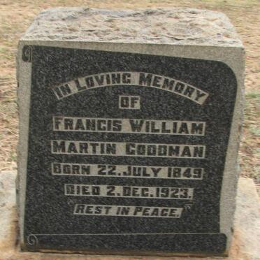 GOODMAN Francis Wiliam Martin 1849-1923