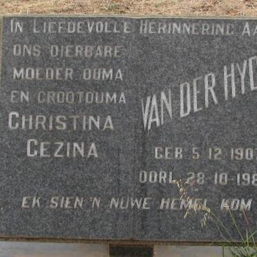 HYDE Christina Gezina, van der 1907-1987