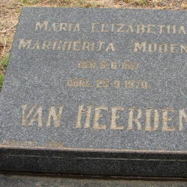 HEERDEN Maria Elizabetha Marghrieta, van nee MODENA 1917-1970