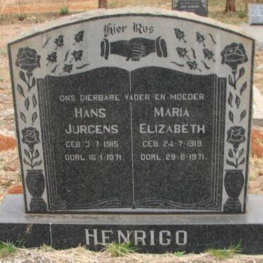 HENRICO Hans Jurgens 1915-1971 &amp; Maria Elizabeth 1919-1971