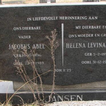 JANSEN Jacobus Abel 1896-1989 &amp; Helena Levina 1896-1979