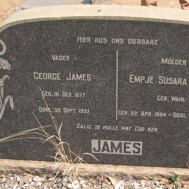 JAMES George 1877-1937 &amp; Empje Susara WAHL 1884-1957