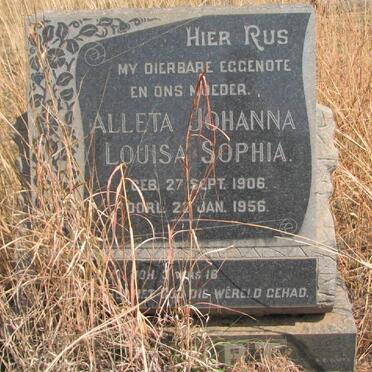 JOUBERT Aletta Johanna Louisa Sophia 1906-1956