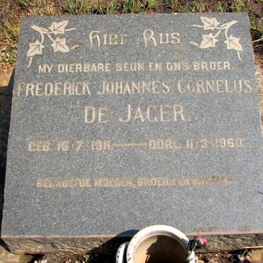 JAGER Frederick Johannes Cornelus, de 1911-1960