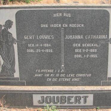 JOUBERT Gert Louwies 1864-1956 &amp; Johanna Catharina SENEKAL 1869-1955