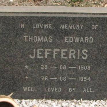 JEFFERIS Thomas Edward 1909-1984
