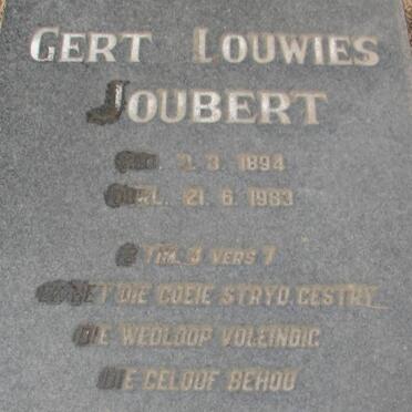 JOUBERT Gert Louwies 1894-1983