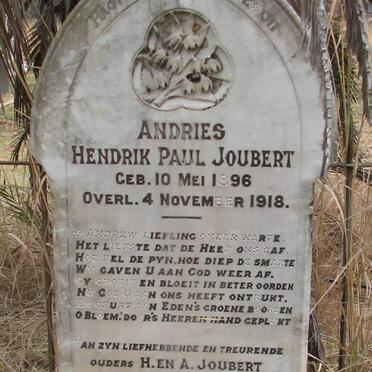 JOUBERT Andries Hendrik Paul 1896-1918