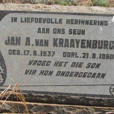 KRAAYENBURG Jan A,, van 1937-1960