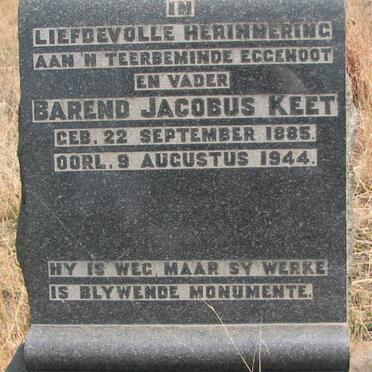 KEET Barend Jacobus 1885-1944