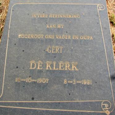 KLERK Gert, de 1907-1981
