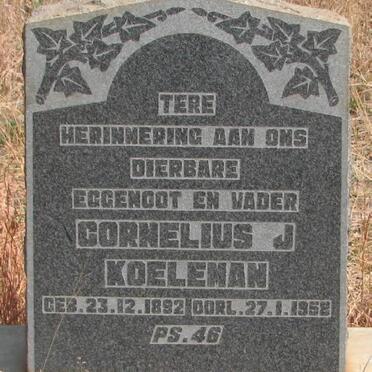 KOELEMAN Cornelius J. 1892-1958