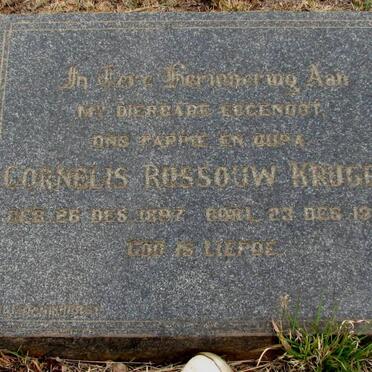 KRUGER Cornelis Rossouw 1897-1986