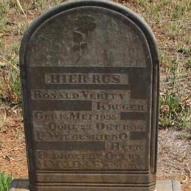 KRUGER Ronald Verity 1935-1936