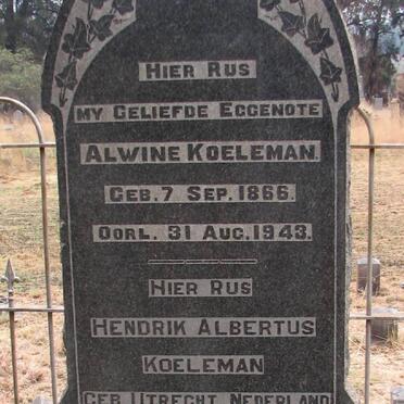 KOELEMAN Hendrik Albertus 1866-1951 &amp; Alwine 1866-1943
