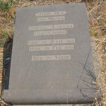 LANGUAGE Othilia nee CHOMSE 1861-1945