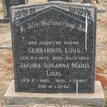 LUUS Gerhardus 1875-1952 &amp; Jacoba Susanna Maria 1880-1967