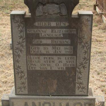 LANGUAGE Susanna Elizabeth nee BECHING 1865-1951