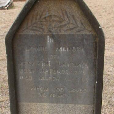 LANGUAGE Mary Annie 1882-1898