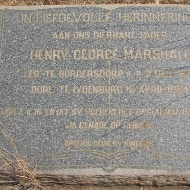 MARSHALL Henry George 1878-1954