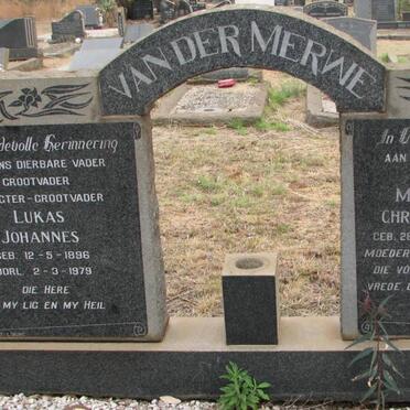 MERWE Lukas Johannes, van der 1896-1979 &amp; Maria Catharina Christina TALJAARD 1896-1969