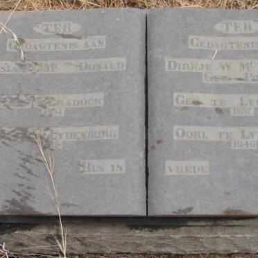 McDONALD Josias 1841-1917 &amp; Dirkie W. POEN 1857-1946