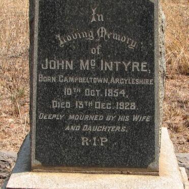 McINTYRE John 1854-1928