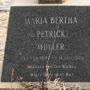 MÜLLER Maria Bertha nee PETRICK 1897-1975