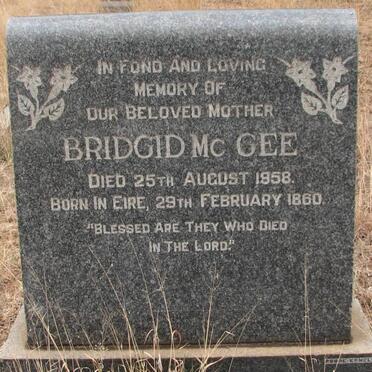 McGEE Bridgid 1860-1958