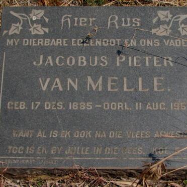 MELLE Jacobus Pieter, van 1885-1955