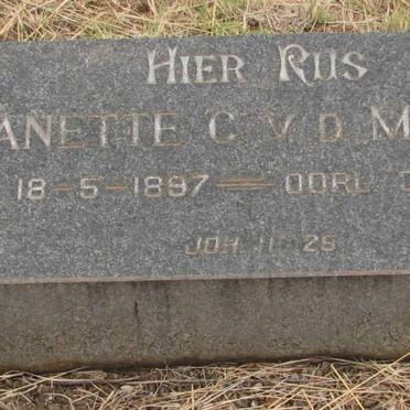 MERWE Danette C., v.d. 1897-1974