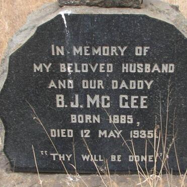 McGEE B.J. 1885-1935