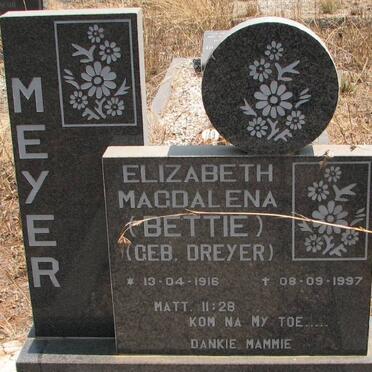 MEYER Elizabeth Magdalena nee DREYER 1916-1997