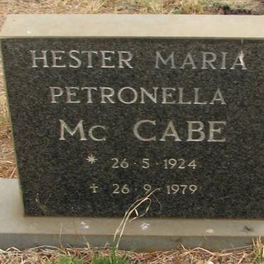 McCABE Hester Maria Petronella 1924-1979