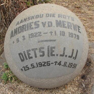 MERWE Andries, v.d. 1922-1979 &amp; E.J.J. 1926-1991