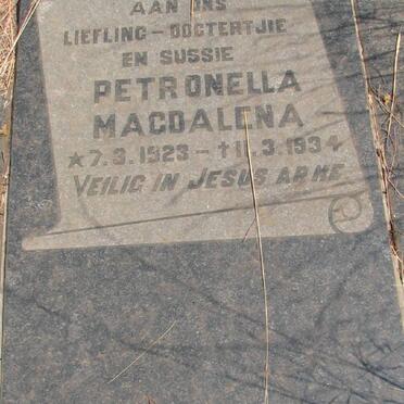 PIENAAR Petronella Magdalena 1923-1934