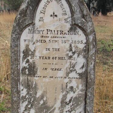PALFRAMAN Mary nee LAMBDEN -1898