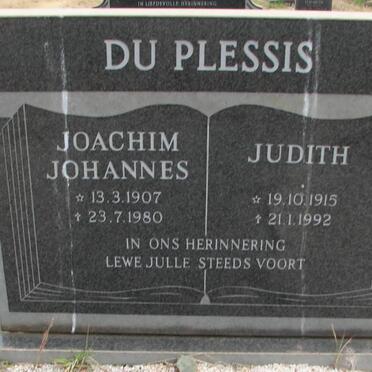 PLESSIS Joachim Johannes, du 1907-1980 &amp; Judith 1915-1992
