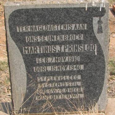 PRINSLOO Martinus J. 1910-1940
