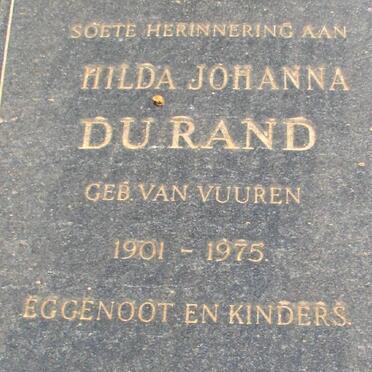 RAND Hilda Johanna, du nee VAN VUUREN 1901-1975