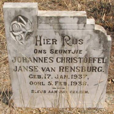 RENSBURG Johannes Christoffel, Janse van 1937-1938