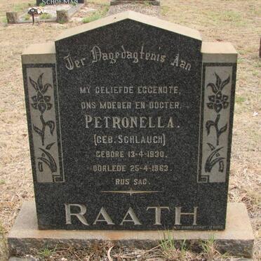 RAATH Petronella nee SCHLAUCH 1930-1963