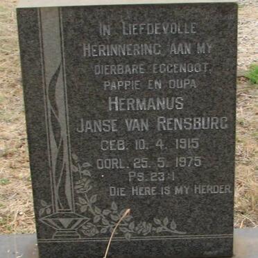 RENSBURG Hermnus, Janse van 1915-1975