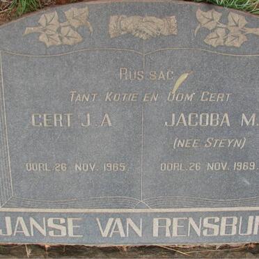 RENSBURG Gert J.A., Janse van -1965 &amp; Jacoba M. STEYN -1969