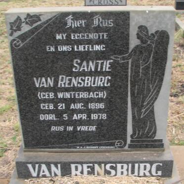 RENSBURG Santie, van nee WINTERBACH 1896-1978