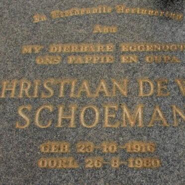 SCHOEMAN Christiaan de Wet 1916-1980