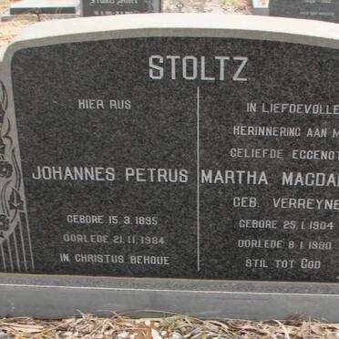 STOLTZ Johannes Petrus 1894-1984 &amp; Martha Magdalena VERREYNE 1904-1980