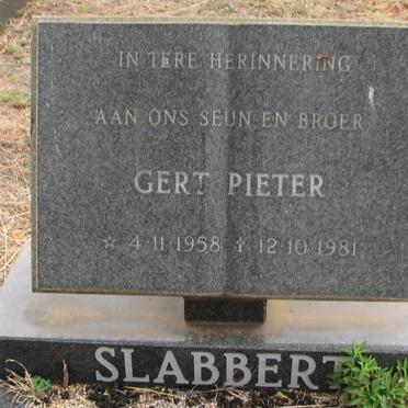 SLABBERT Gert Pieter 1958-1981