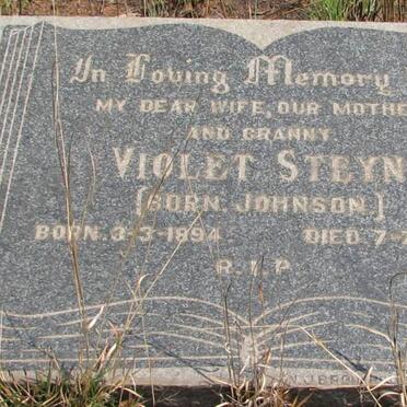 STEYN Violet nee JOHNSON 1894-1961
