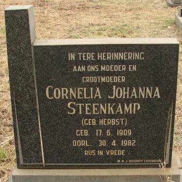 STEENKAMP Cornelia Johanna nee HERBST 1909-1982